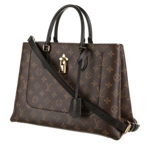 Authentic LOUIS VUITTON Monogram Flower Tote In Black